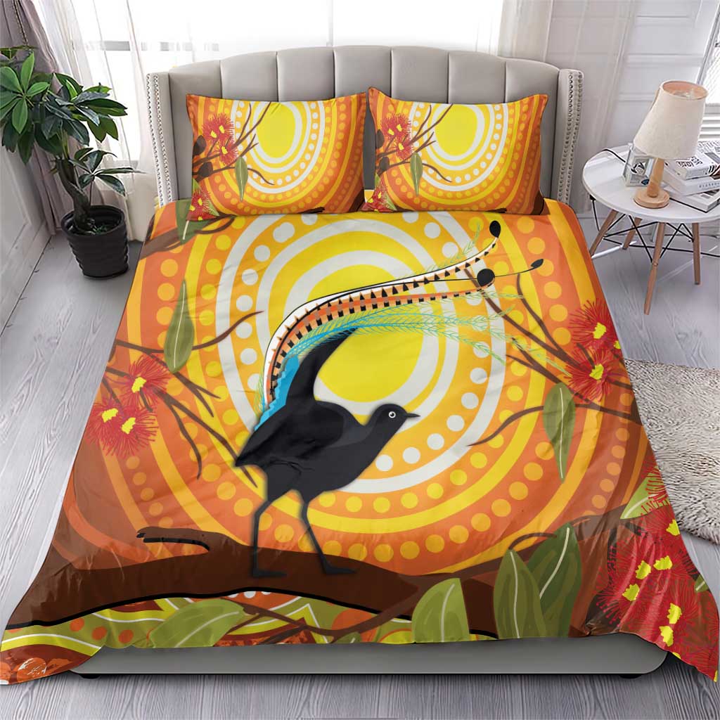 Australia Superb Lyrebird Bedding Set Aboriginal Art