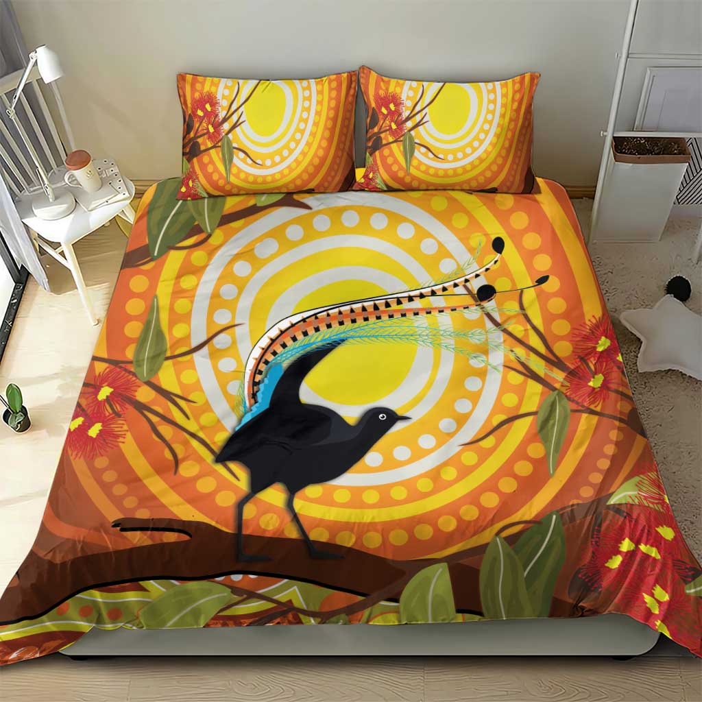 Australia Superb Lyrebird Bedding Set Aboriginal Art