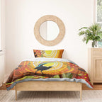 Australia Superb Lyrebird Bedding Set Aboriginal Art