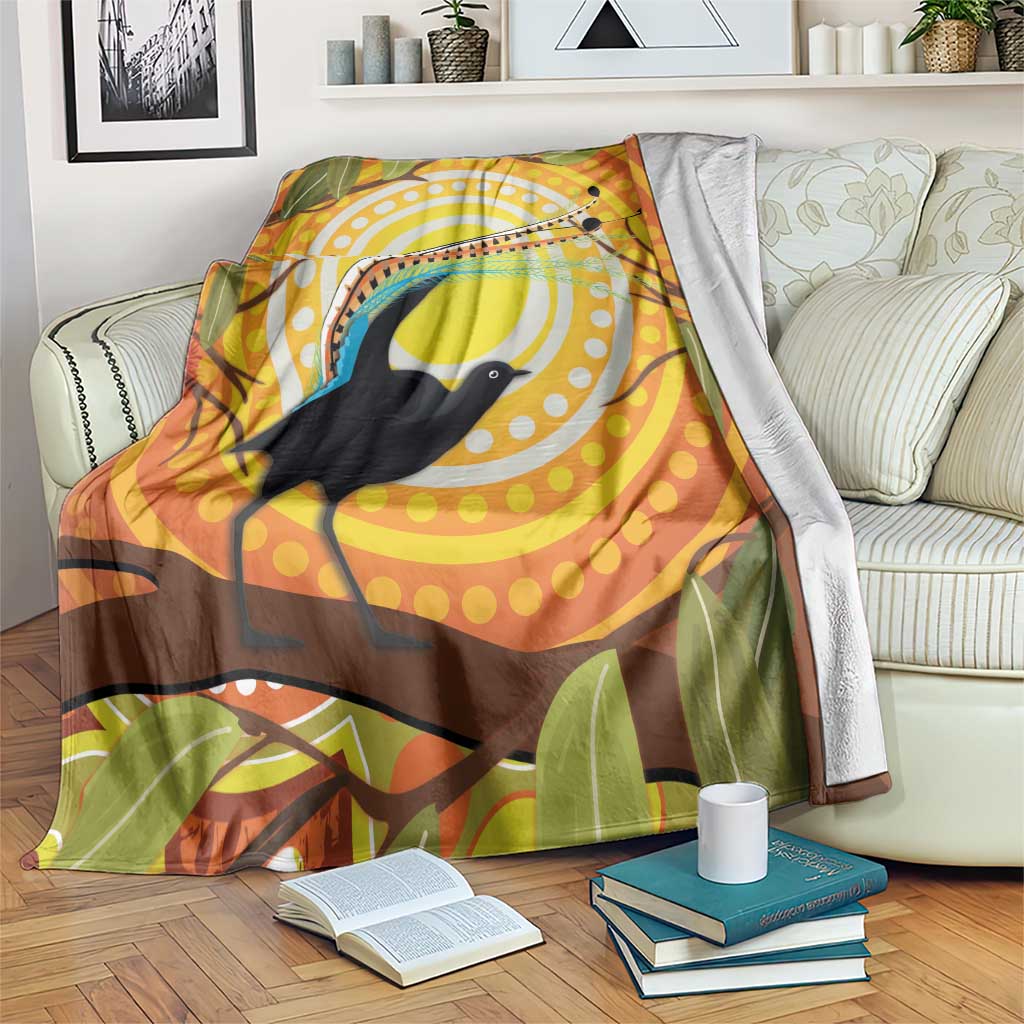 Australia Superb Lyrebird Blanket Aboriginal Art