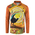 Australia Superb Lyrebird Button Sweatshirt Aboriginal Art