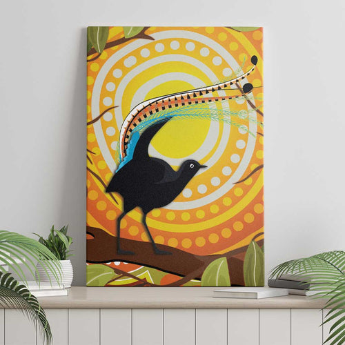 Australia Superb Lyrebird Canvas Wall Art Aboriginal Art