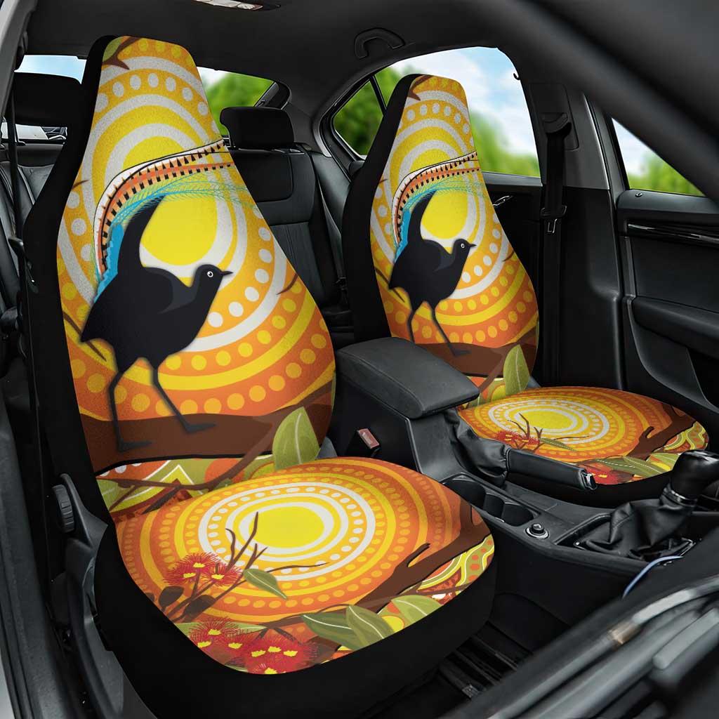 Australia Superb Lyrebird Car Seat Cover Aboriginal Art
