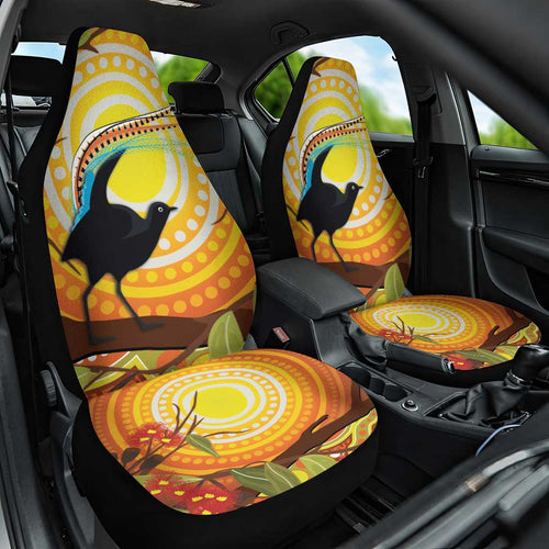 Australia Superb Lyrebird Car Seat Cover Aboriginal Art