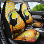 Australia Superb Lyrebird Car Seat Cover Aboriginal Art