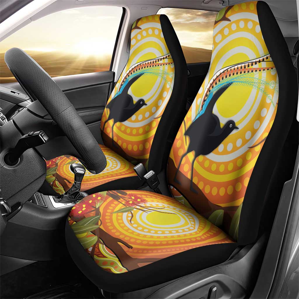 Australia Superb Lyrebird Car Seat Cover Aboriginal Art