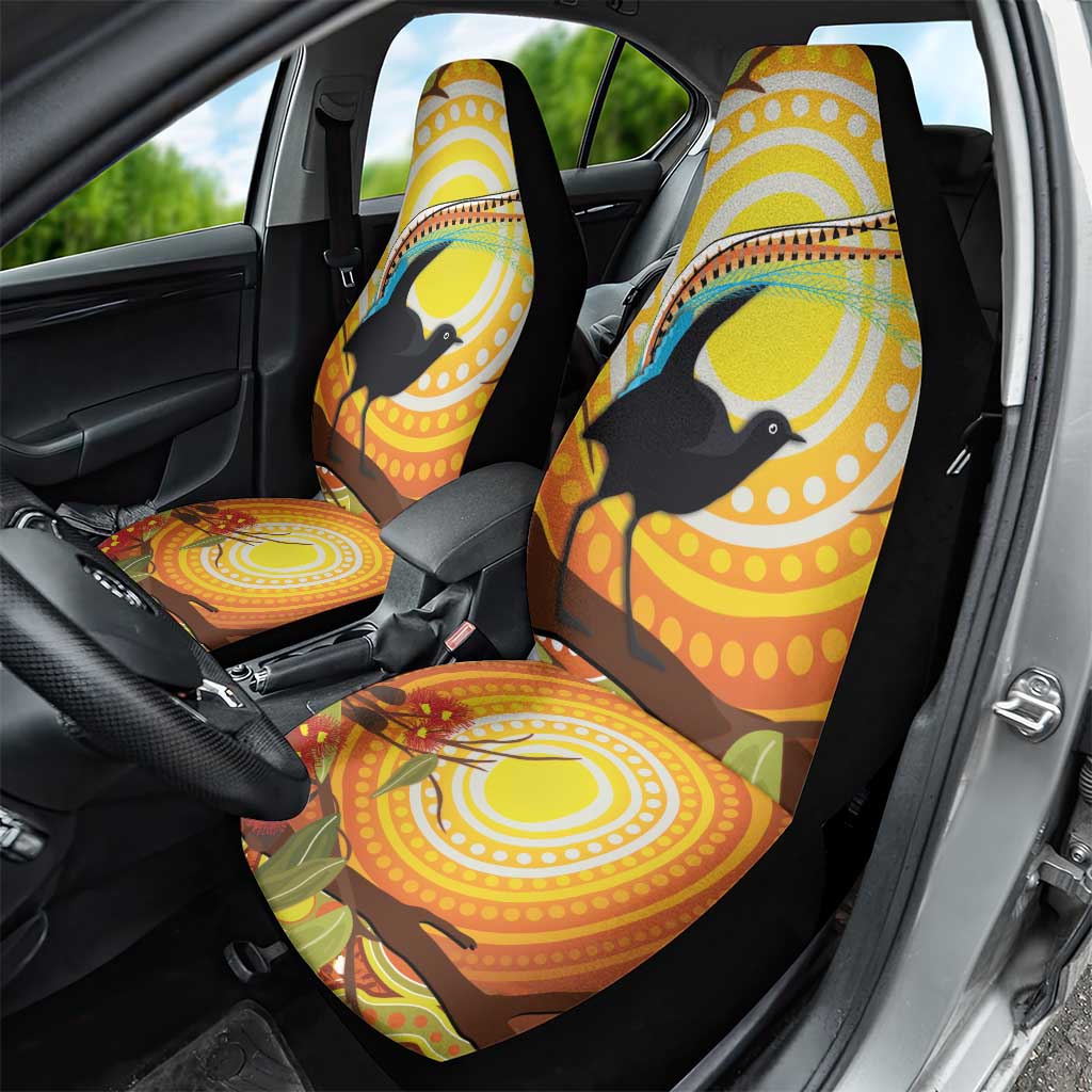 Australia Superb Lyrebird Car Seat Cover Aboriginal Art