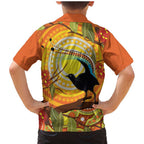 Australia Superb Lyrebird Family Matching Mermaid Dress and Hawaiian Shirt Aboriginal Art