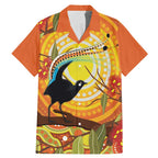 Australia Superb Lyrebird Family Matching Mermaid Dress and Hawaiian Shirt Aboriginal Art