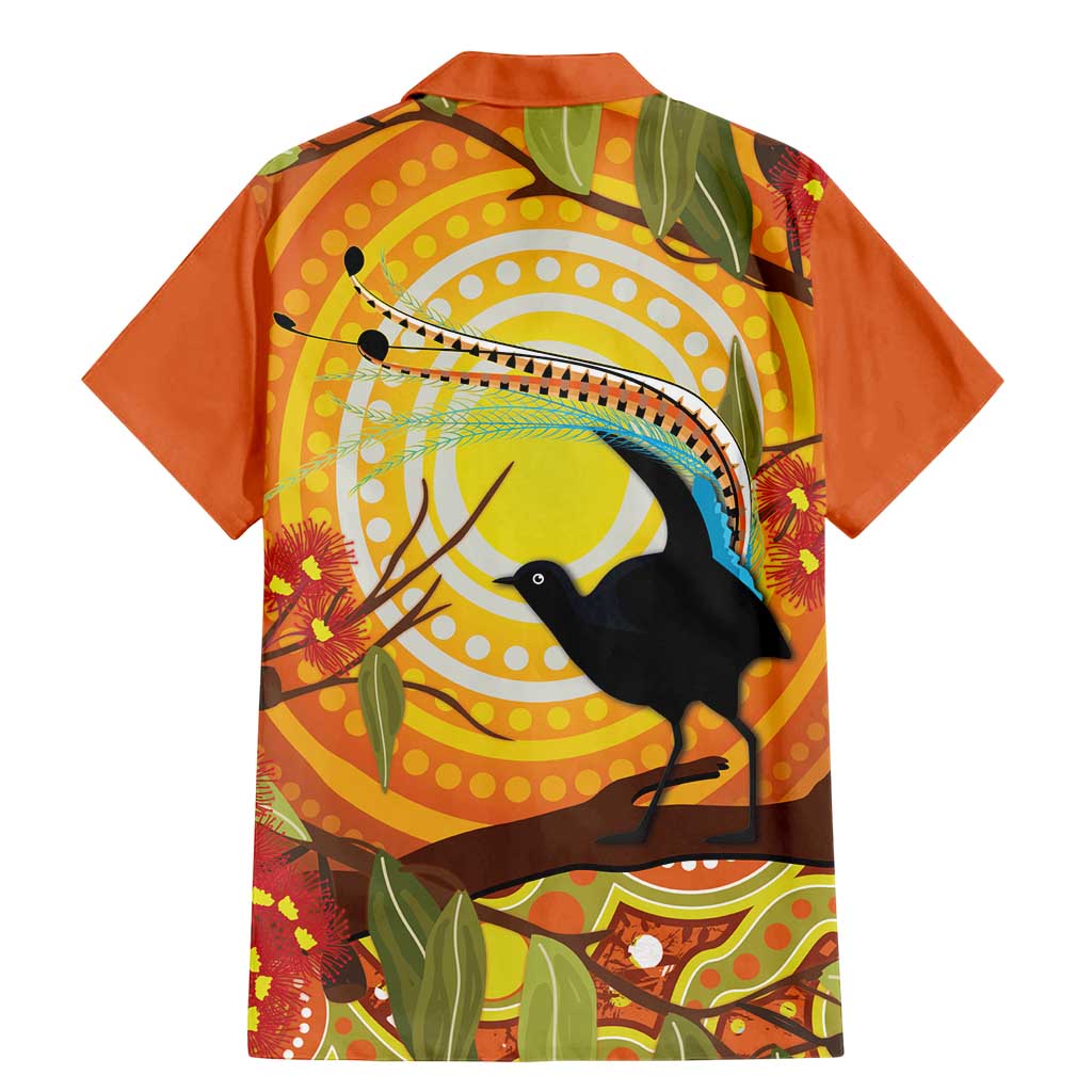 Australia Superb Lyrebird Family Matching Mermaid Dress and Hawaiian Shirt Aboriginal Art