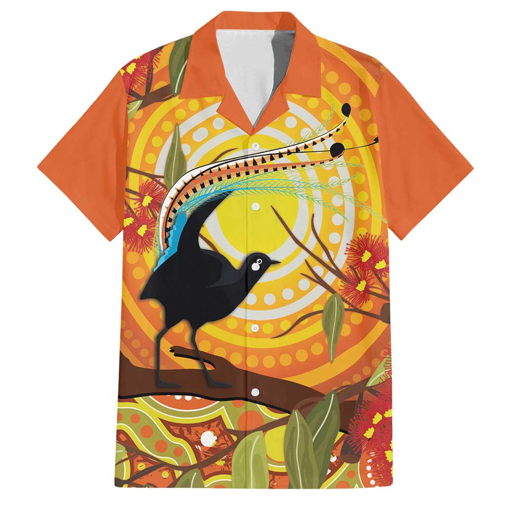 Australia Superb Lyrebird Family Matching Off Shoulder Maxi Dress and Hawaiian Shirt Aboriginal Art
