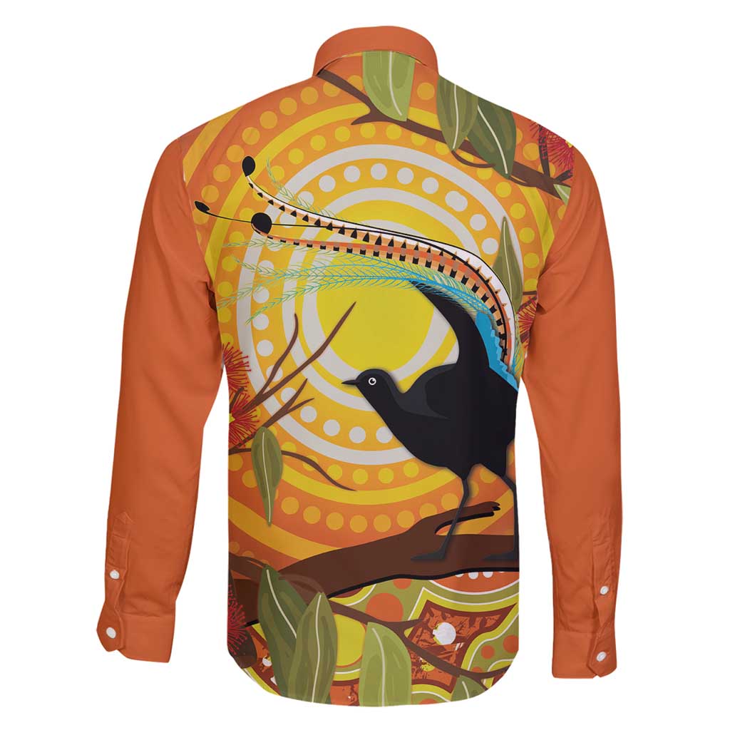 Australia Superb Lyrebird Family Matching Off Shoulder Maxi Dress and Hawaiian Shirt Aboriginal Art