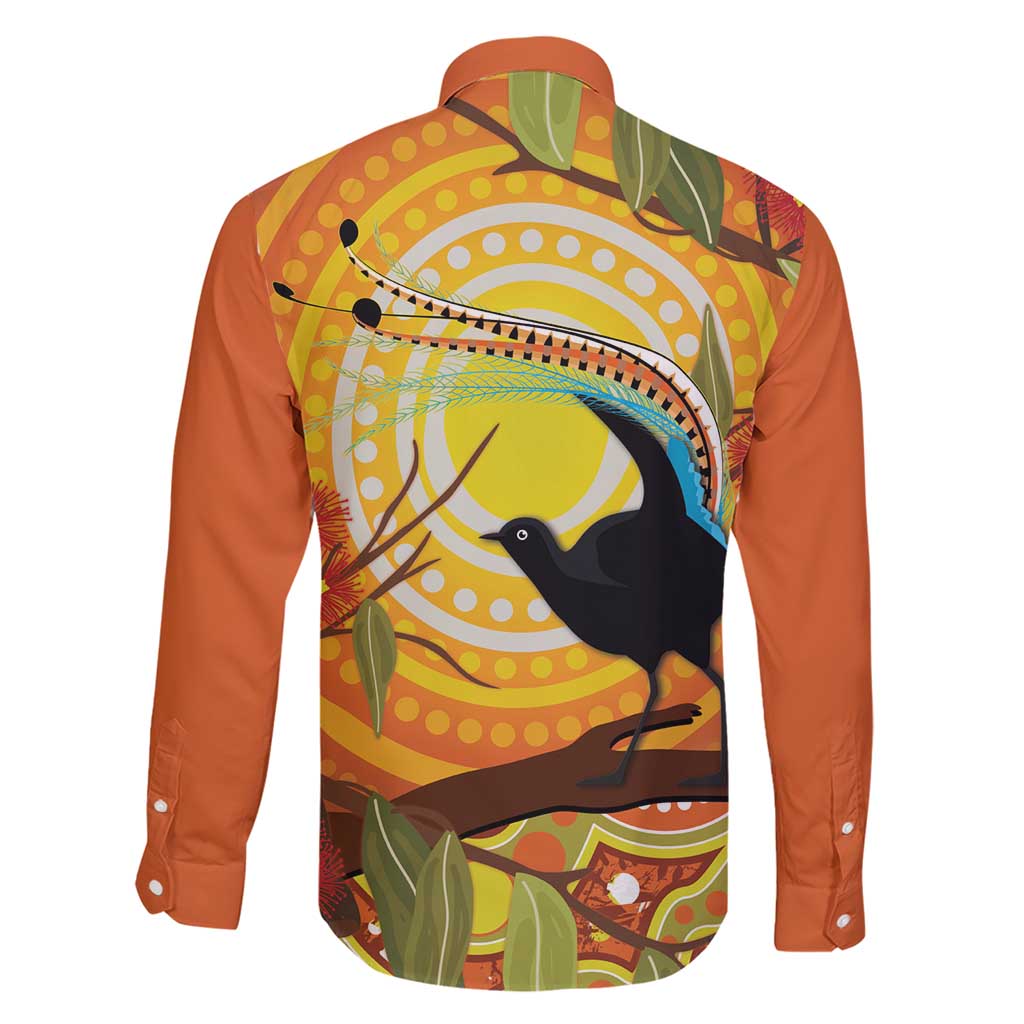 Australia Superb Lyrebird Family Matching Short Sleeve Bodycon Dress and Hawaiian Shirt Aboriginal Art