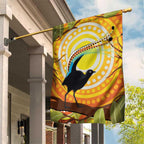 Australia Superb Lyrebird Garden Flag Aboriginal Art