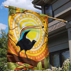 Australia Superb Lyrebird Garden Flag Aboriginal Art