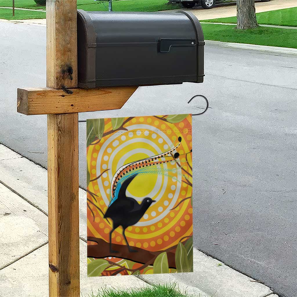 Australia Superb Lyrebird Garden Flag Aboriginal Art