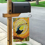 Australia Superb Lyrebird Garden Flag Aboriginal Art