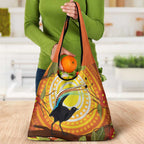 Australia Superb Lyrebird Grocery Bag Aboriginal Art