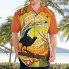 Australia Superb Lyrebird Hawaiian Shirt Aboriginal Art