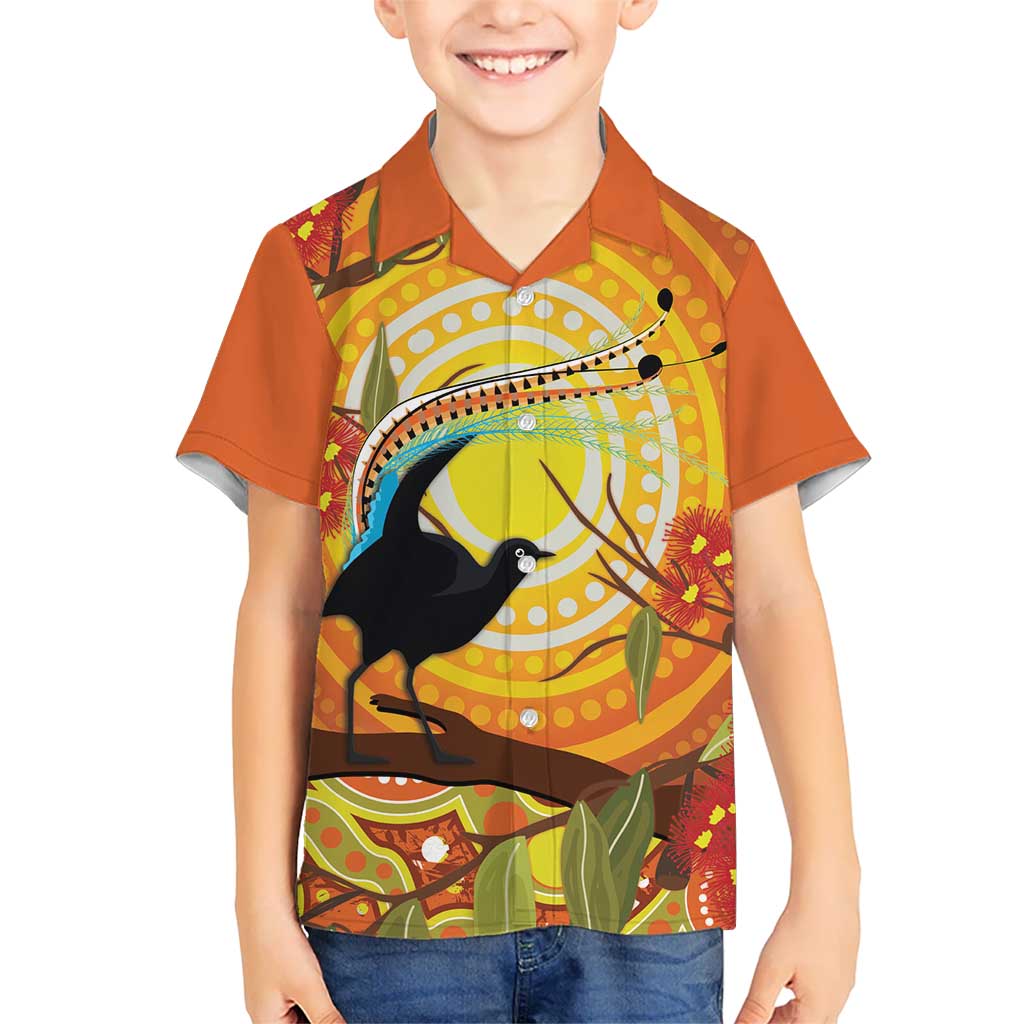 Australia Superb Lyrebird Hawaiian Shirt Aboriginal Art
