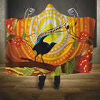 Australia Superb Lyrebird Hooded Blanket Aboriginal Art