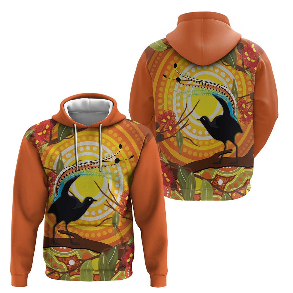 Australia Superb Lyrebird Hoodie Aboriginal Art