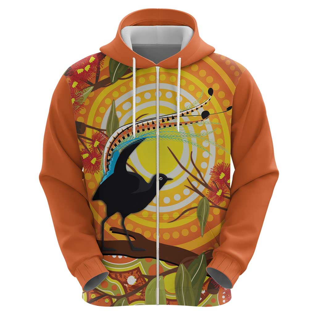 Australia Superb Lyrebird Hoodie Aboriginal Art