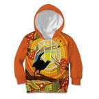 Australia Superb Lyrebird Kid Hoodie Aboriginal Art