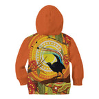 Australia Superb Lyrebird Kid Hoodie Aboriginal Art
