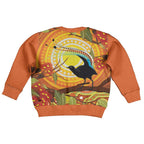 Australia Superb Lyrebird Kid Ugly Christmas Sweater Aboriginal Art
