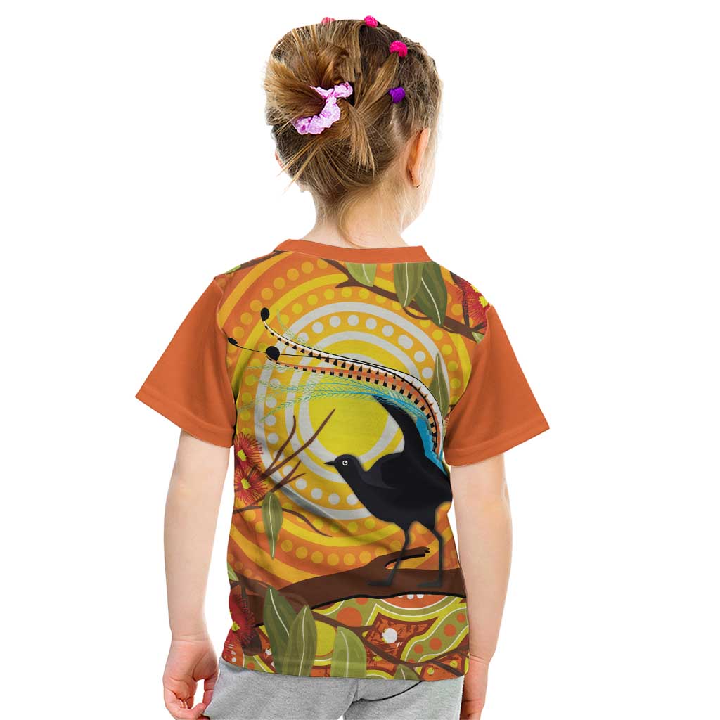 Australia Superb Lyrebird Kid T Shirt Aboriginal Art