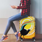 Australia Superb Lyrebird Luggage Cover Aboriginal Art