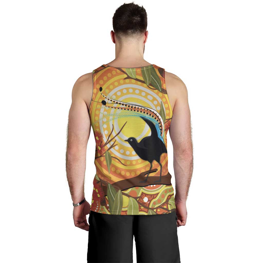 Australia Superb Lyrebird Men Tank Top Aboriginal Art