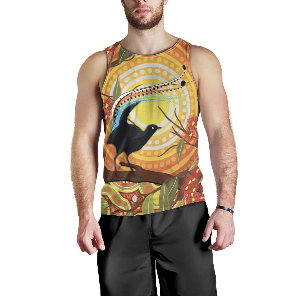 Australia Superb Lyrebird Men Tank Top Aboriginal Art