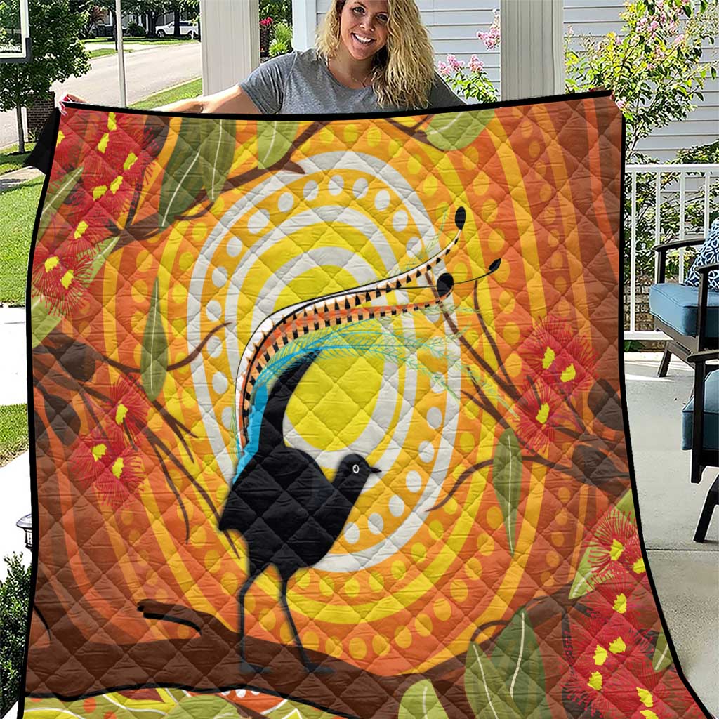 Australia Superb Lyrebird Quilt Aboriginal Art