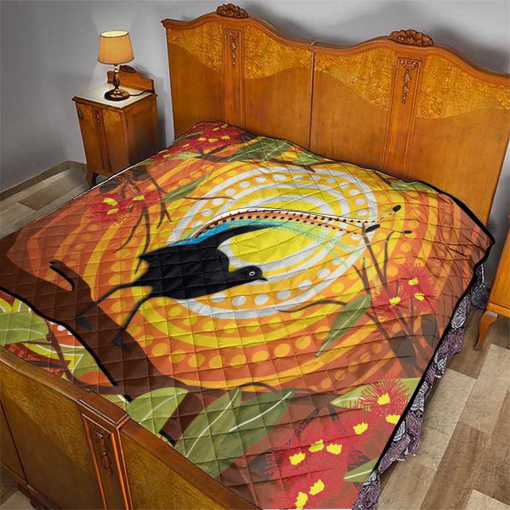Australia Superb Lyrebird Quilt Aboriginal Art