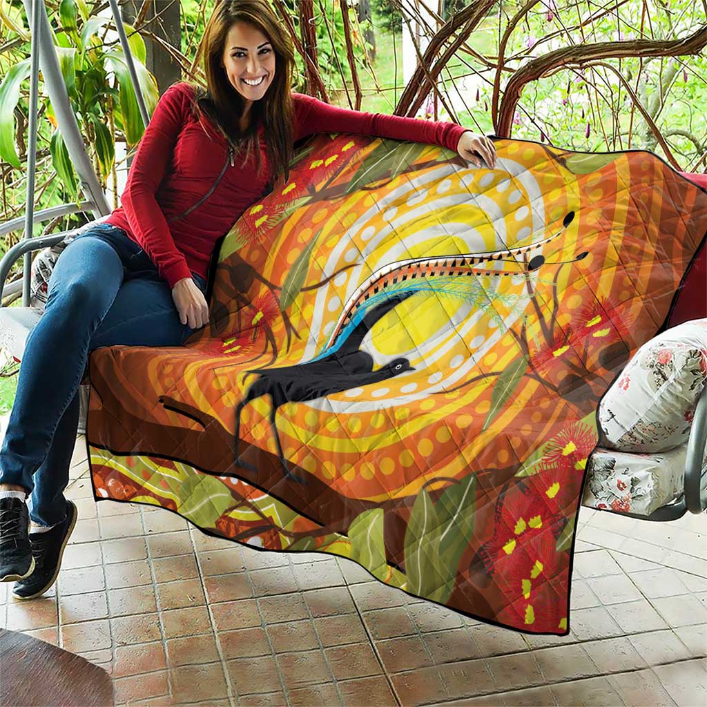 Australia Superb Lyrebird Quilt Aboriginal Art