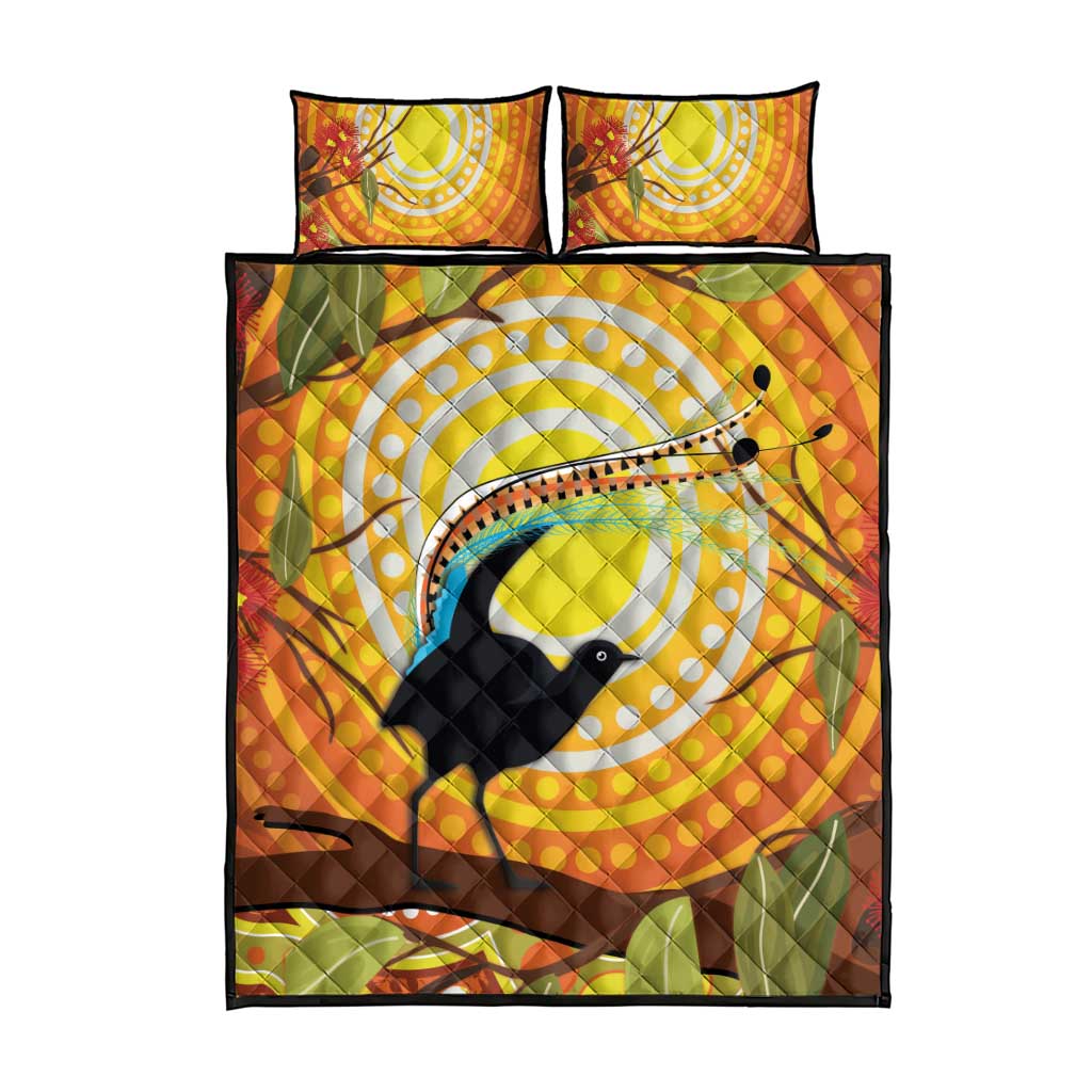 Australia Superb Lyrebird Quilt Bed Set Aboriginal Art