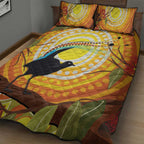 Australia Superb Lyrebird Quilt Bed Set Aboriginal Art