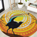 Australia Superb Lyrebird Round Carpet Aboriginal Art