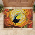 Australia Superb Lyrebird Rubber Doormat Aboriginal Art