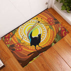Australia Superb Lyrebird Rubber Doormat Aboriginal Art