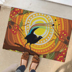 Australia Superb Lyrebird Rubber Doormat Aboriginal Art