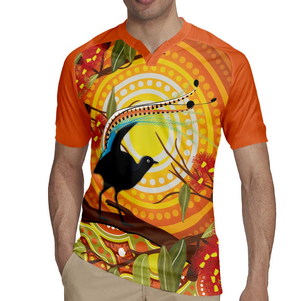 Australia Superb Lyrebird Rugby Jersey Aboriginal Art