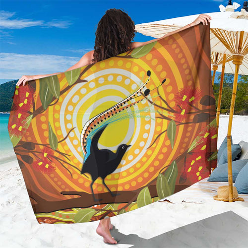 Australia Superb Lyrebird Sarong Aboriginal Art