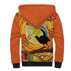 Australia Superb Lyrebird Sherpa Hoodie Aboriginal Art