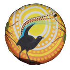 Australia Superb Lyrebird Spare Tire Cover Aboriginal Art