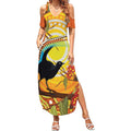 Australia Superb Lyrebird Summer Maxi Dress Aboriginal Art