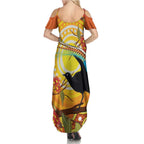 Australia Superb Lyrebird Summer Maxi Dress Aboriginal Art