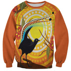 Australia Superb Lyrebird Sweatshirt Aboriginal Art
